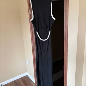 Amazon Black Maxi Dress with White Trim